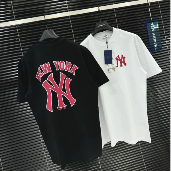 Áo thun nam nữ chữ NY NEW form rộng tay lỡ chất mát - Hình ảnh 4
