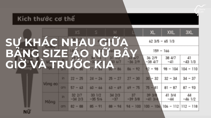 Sự khác nhau giữa bảng size áo nữ bây giờ và trước kia