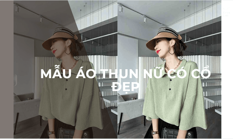 Mẫu áo thun nữ có cổ đẹp