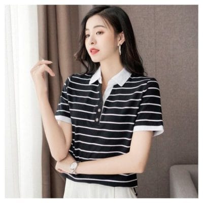 Mẫu áo thun nữ có cổ đẹp